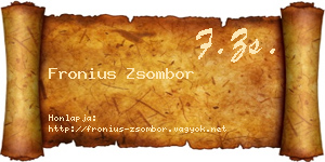 Fronius Zsombor névjegykártya