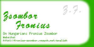 zsombor fronius business card